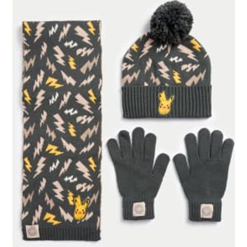 Boys Kids' Pokémon™ Hat, Scarf and Glove Set (6-13 Yrs) - - M&S Collection - Modalova