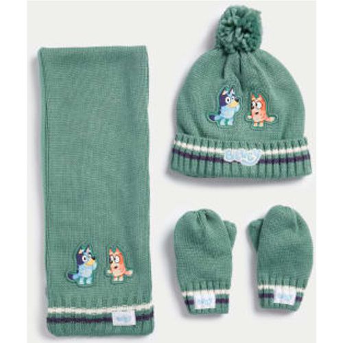 Unisex,Boys,Girls Kids' Bluey Hat, Scarf and Mittens Set (1-6 Yrs) - - M&S Collection - Modalova