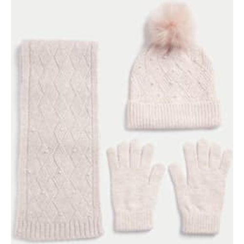 Girls Kids' Beaded Hat, Scarf and Gloves Set (6-13 Yrs) - - M&S Collection - Modalova