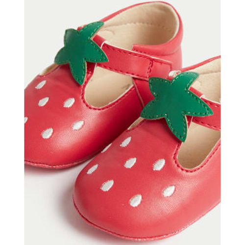 Girls Strawberry Riptape Pram Shoes (0-18 Mths) - - M&S Collection - Modalova