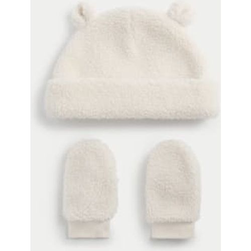 Unisex,Boys,Girls Kids' Borg Hat and Mittens Set (0-3 Yrs) - - M&S Collection - Modalova