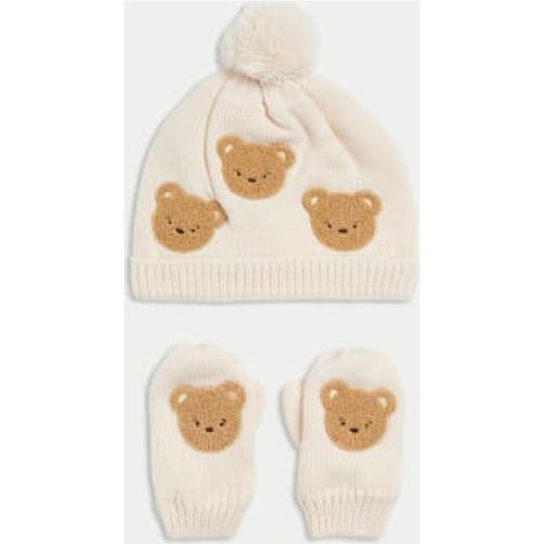 Unisex,Boys,Girls Kids' 2pc Hat & Mittens Set (0-3 Yrs) - - Spencer Bear™ - Modalova