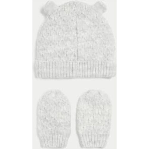 Unisex,Boys,Girls Kids' 2pc Bear Hat & Mittens Set (0-3 Yrs) - - M&S Collection - Modalova