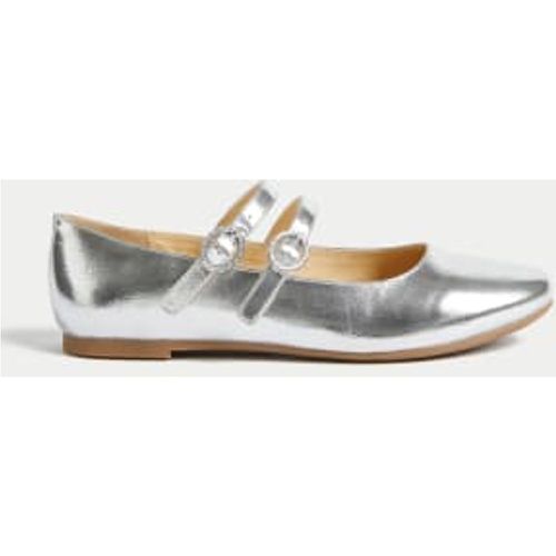 Girls Kids' Metallic Buckle Ballet Pumps (1 Large - 6 Large) - - M&S Collection - Modalova