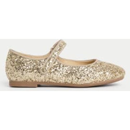 Girls Kids' Glitter Ballet Pumps (4 Small - 2 Large) - - M&S Collection - Modalova