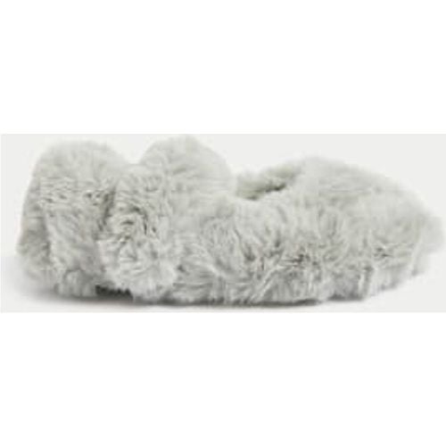 Girls Kids' Faux Fur Ballet Slippers (4 Small - 6 Large) - - M&S Collection - Modalova