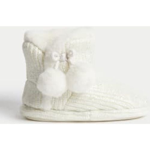 Girls Kids' Pom Pom Slipper Boots (4 Small - 6 Large) - - M&S Collection - Modalova