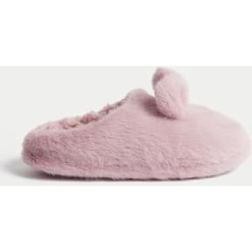 Girls Kids' Bunny Faux Fur Slippers (9 Small - 6 Large) - - M&S Collection - Modalova