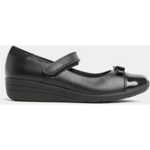 Girls Kids' Leather Wedge Mary Jane School Shoes (2½ Large - 7 Large) - - M&S Collection - Modalova