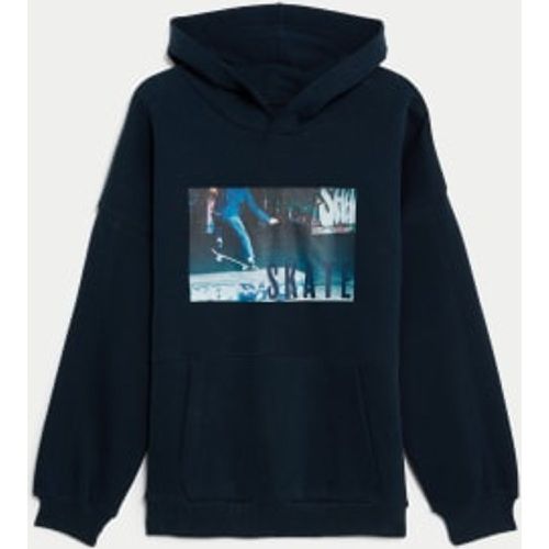 Boys Cotton Rich Skate Graphic Hoodie (6-16 Yrs) - - M&S Collection - Modalova