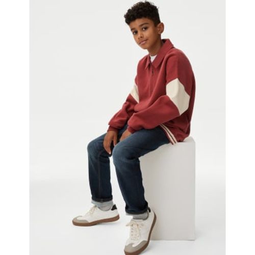 Boys Cotton Rich Half Zip Sweatshirt (6-16 Yrs) - - M&S Collection - Modalova