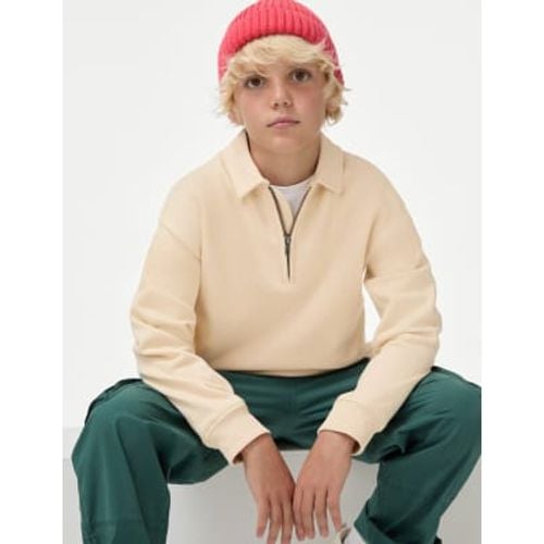 Boys Cotton Rich Half Zip Sweatshirt (6-16 Yrs) - - M&S Collection - Modalova