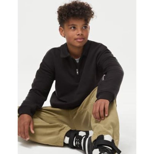 Boys Cotton Rich Half Zip Sweatshirt (6-16 Yrs) - - M&S Collection - Modalova