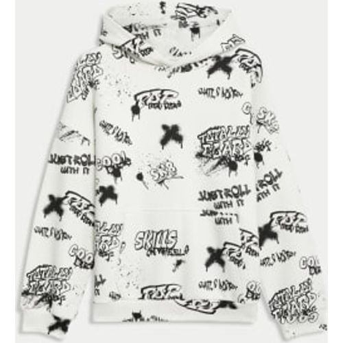 Boys Cotton Rich Graffiti Print Hoodie (6-16 Yrs) - - M&S Collection - Modalova