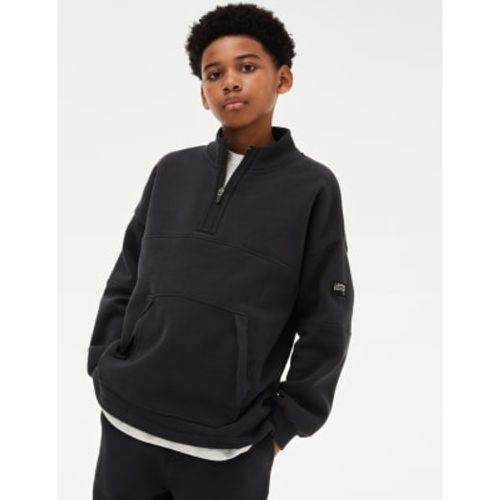 Boys Cotton Rich Half Zip Sweatshirt (6-16 Yrs) - - M&S Collection - Modalova