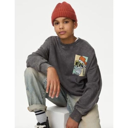 Boys Pure Cotton Skull Graphic Sweatshirt (6-16 Yrs) - - M&S Collection - Modalova