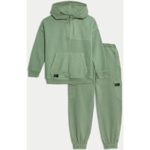 Boys 2pc Pure Cotton Hoody & Joggers Set (6-16 Yrs) - - M&S Collection - Modalova