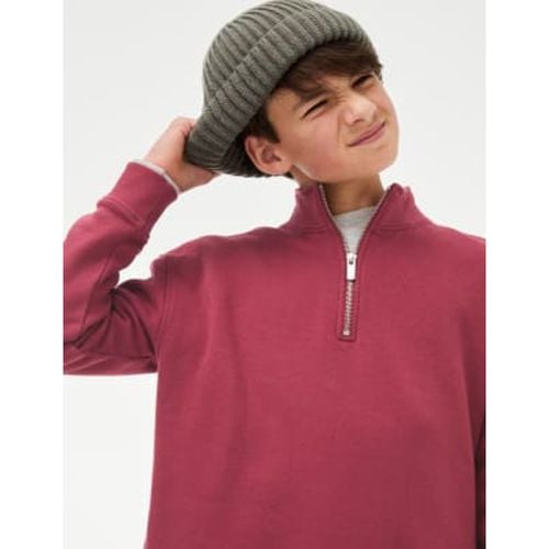 Boys Cotton Rich Half Zip Sweatshirt (6-16 Yrs) - - M&S Collection - Modalova