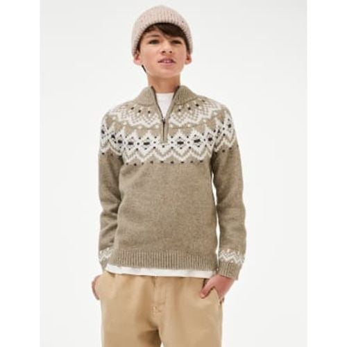 Boys Fair Isle Half Zip Christmas Jumper (6-16 Yrs) - - M&S Collection - Modalova