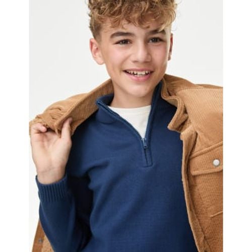 Boys Half Zip Knitted Jumper (6-16 Yrs) - - M&S Collection - Modalova