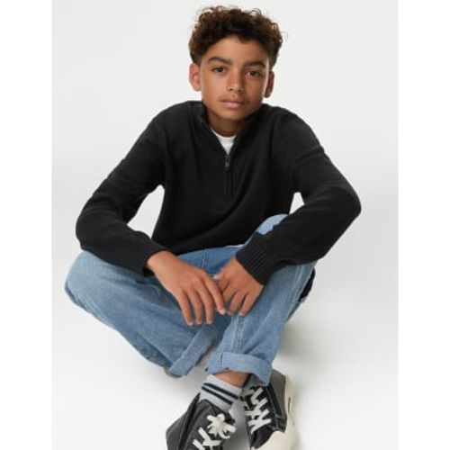 Boys Half Zip Knitted Jumper (6-16 Yrs) - - M&S Collection - Modalova