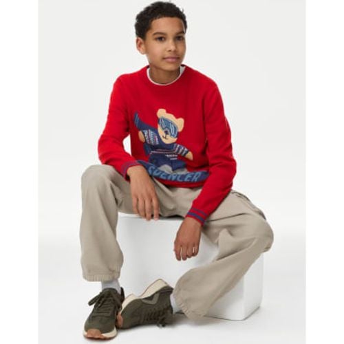 Boys Pure Cotton Christmas Jumper (6-16 Yrs) - - Spencer Bear™ - Modalova