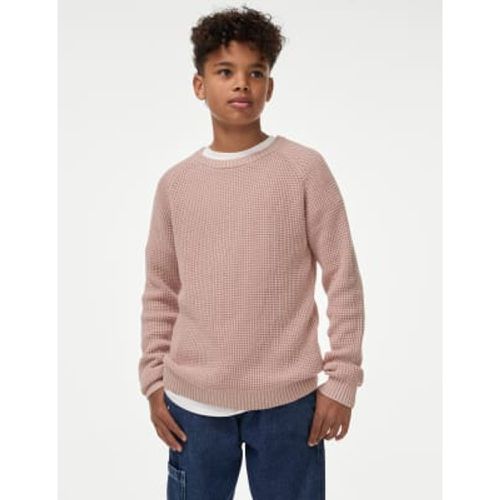 Boys Pure Cotton Waffle Knit Jumper (2-16 Yrs) - - M&S Collection - Modalova