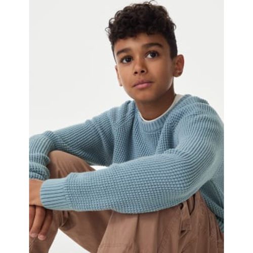 Boys Pure Cotton Waffle Knit Jumper (2-16 Yrs) - - M&S Collection - Modalova