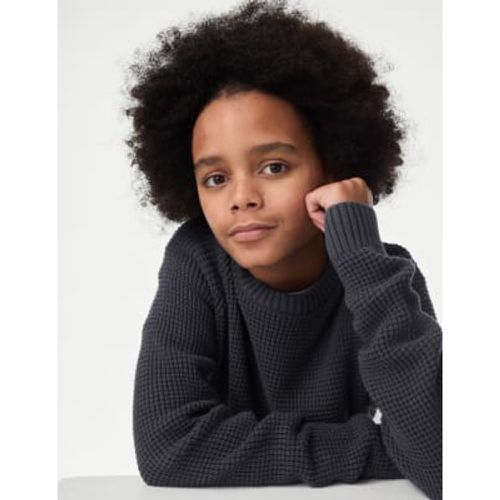 Boys Pure Cotton Waffle Knit Jumper (2-16 Yrs) - - M&S Collection - Modalova