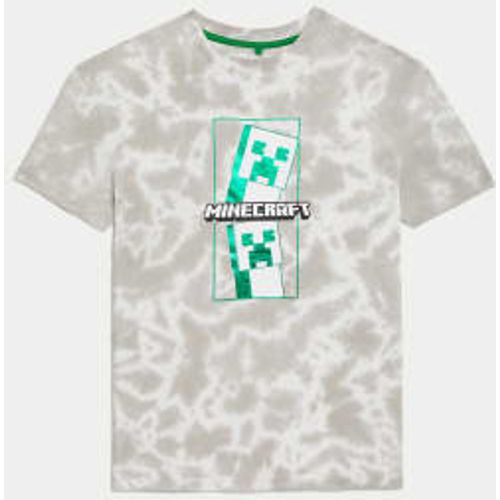 Boys Cotton Rich Minecraft™ Tie Dye T-Shirt (6-16 Yrs) - - M&S Collection - Modalova