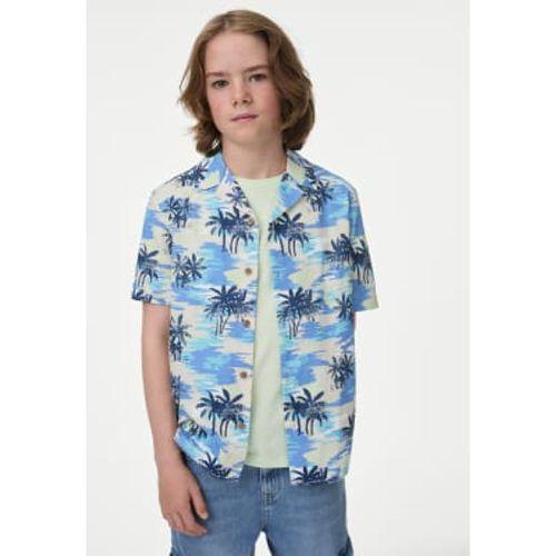 Boys 2pc Pure Cotton Palm Print Shirt & T-Shirt Set (6-16 Yrs) - - M&S Collection - Modalova