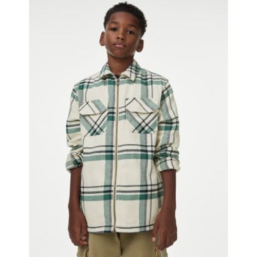 Boys Pure Cotton Checked Shirt (6-16 Yrs) - - M&S Collection - Modalova