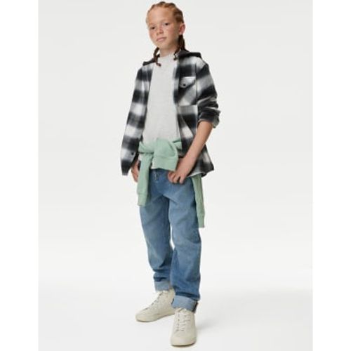 Boys Pure Cotton Checked Hooded Shirt & T-Shirt Set (6-16 Yrs) - - M&S Collection - Modalova