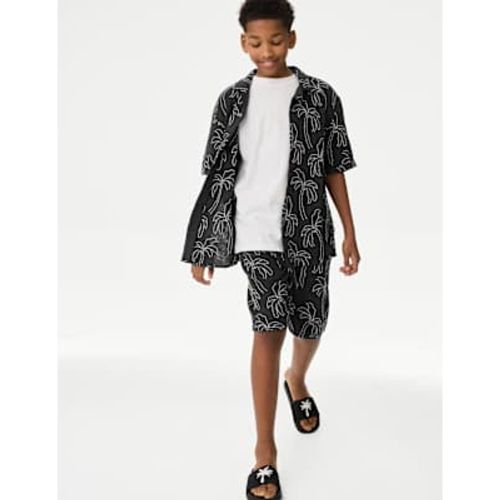Boys Pure Cotton Textured Palm Tree Shirt (2-16 Yrs) - M&S Collection - Modalova
