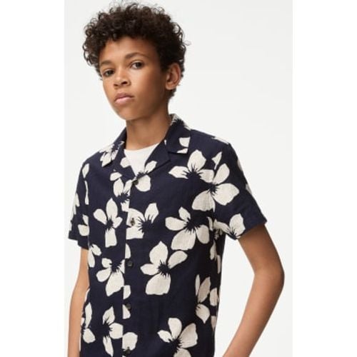 Boys Linen Rich Floral Mini Me Shirt (6-16 Yrs) - - M&S Collection - Modalova