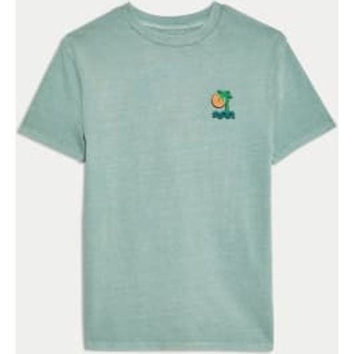 Boys Pure Cotton Palm Tree Applique T-Shirt (6-16 Yrs) - - M&S Collection - Modalova