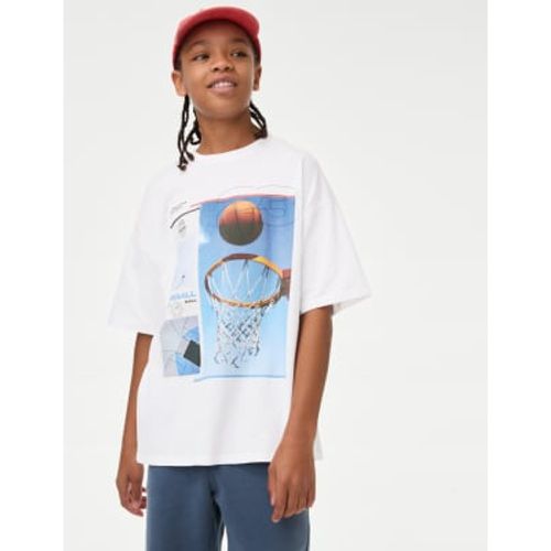 Boys Pure Cotton Basketball Graphic T-Shirt (6-16 Yrs) - - M&S Collection - Modalova