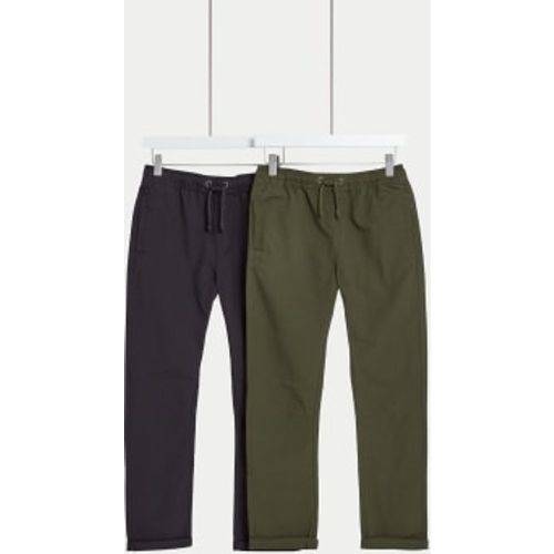 Boys 2pk Pure Cotton Ripstop Trousers (6-16 Yrs) - - M&S Collection - Modalova