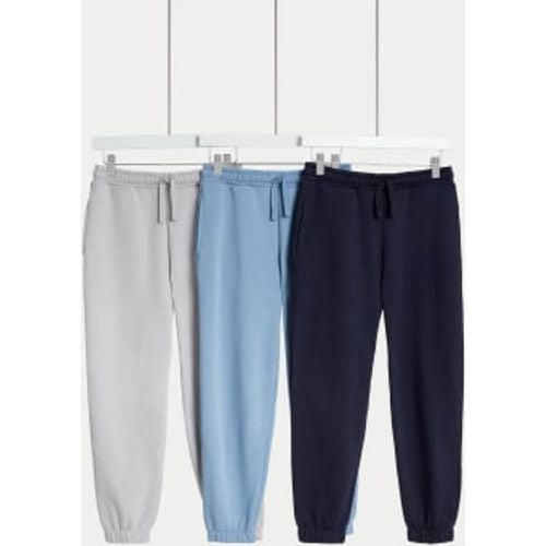 Boys,Unisex,Girls 3pk Cotton Rich Plain Joggers (6-16 Yrs) - - M&S Collection - Modalova