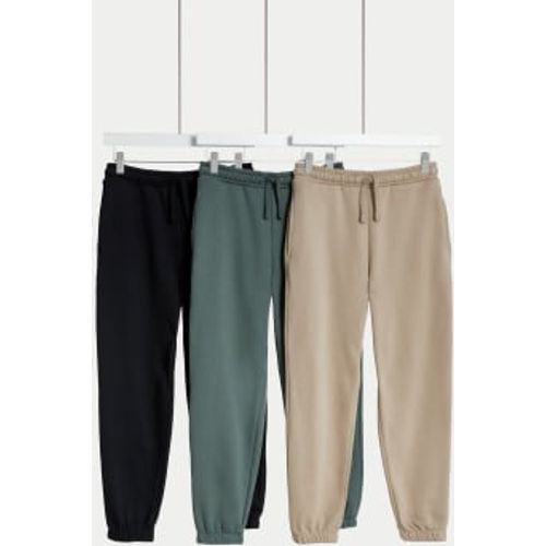 Boys,Unisex,Girls 3pk Cotton Rich Plain Joggers (6-16 Yrs) - - M&S Collection - Modalova