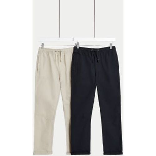 Boys 2pk Pure Cotton Trousers (6-16 Yrs) - - M&S Collection - Modalova