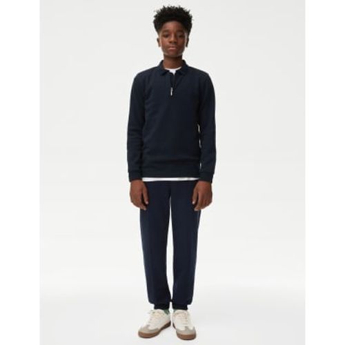 Boys Cotton Blend Pique Cuffed Trousers (6-16 Yrs) - - M&S Collection - Modalova