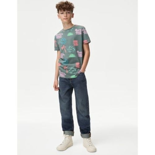 Boys Pure Cotton Relaxed Fit Jeans (6-16 Yrs) - - M&S Collection - Modalova