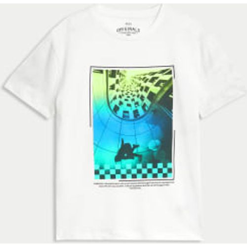 Boys,Unisex,Girls Pure Cotton Parkour Print T-Shirt (6-16 Yrs) - - M&S Collection - Modalova