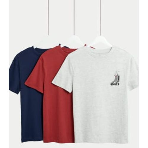 Boys 3pk Cotton Rich T-Shirts (6-16 Yrs) - - M&S Collection - Modalova