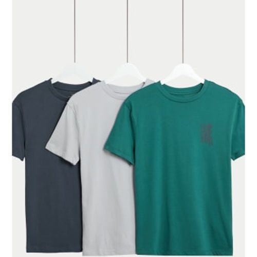 Boys 3pk Cotton Rich T-Shirts (6-16 Yrs) - - M&S Collection - Modalova