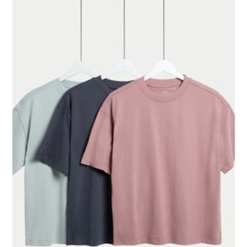 Boys,Unisex,Girls 3pk Pure Cotton T-Shirts (6-16 Yrs) - - M&S Collection - Modalova