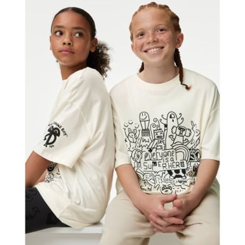 Boys,Unisex,Girls Pure Cotton The Doodle Boy™ T-Shirt (7-16 Yrs) - - M&S Collection - Modalova