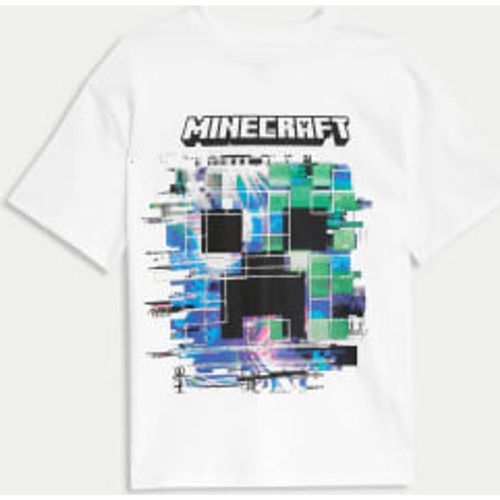 Boys Pure Cotton Minecraft™ T-Shirt (6-16 Yrs) - - M&S Collection - Modalova