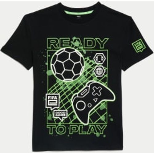 Boys Pure Cotton FIFA Gaming T-Shirt (6-16 Yrs) - - M&S Collection - Modalova